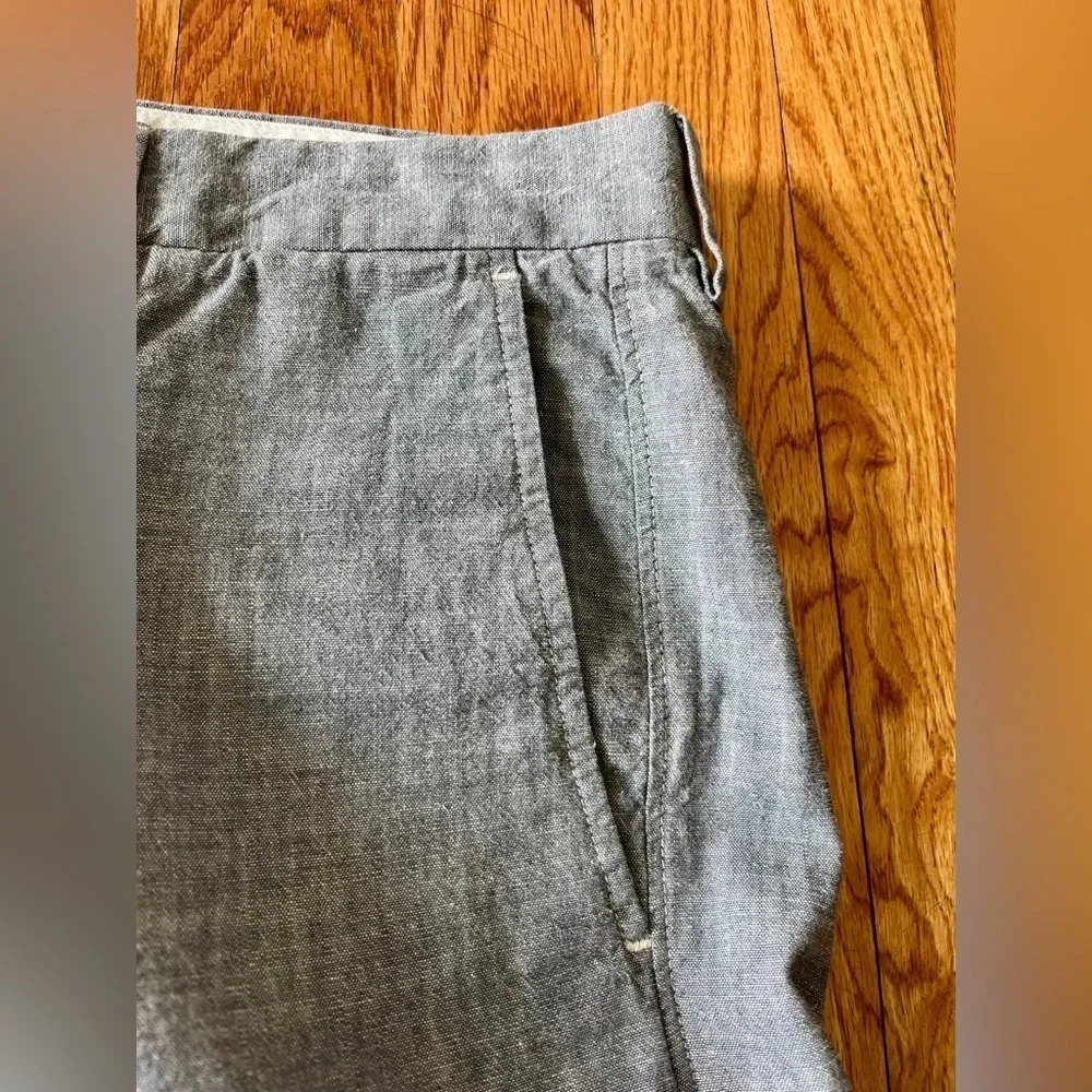 J. Crew Club Gray Chambray shorts size 34w and 10.5”L